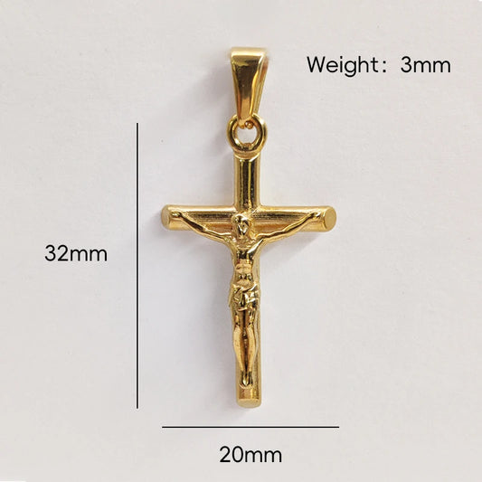 Jesus cross Gold pendant necklace