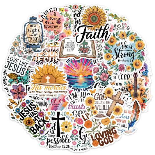 50pcs Jesus phrase graffiti stickers